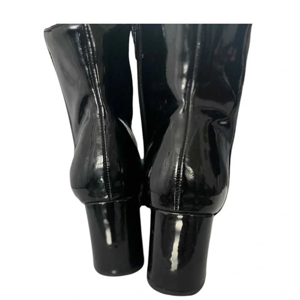 Rouge Helium Black Patent Leather Ankle Boot Vintage Y2K Boho SZ 9/39 Women‎